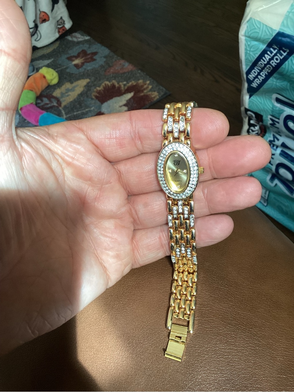 Gold Crystal Oval Women's Bracelet Watch
